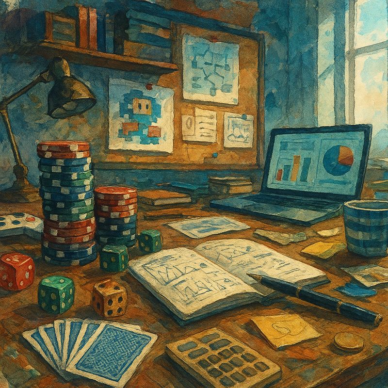 Ryan shuffling cards at a kitchen table