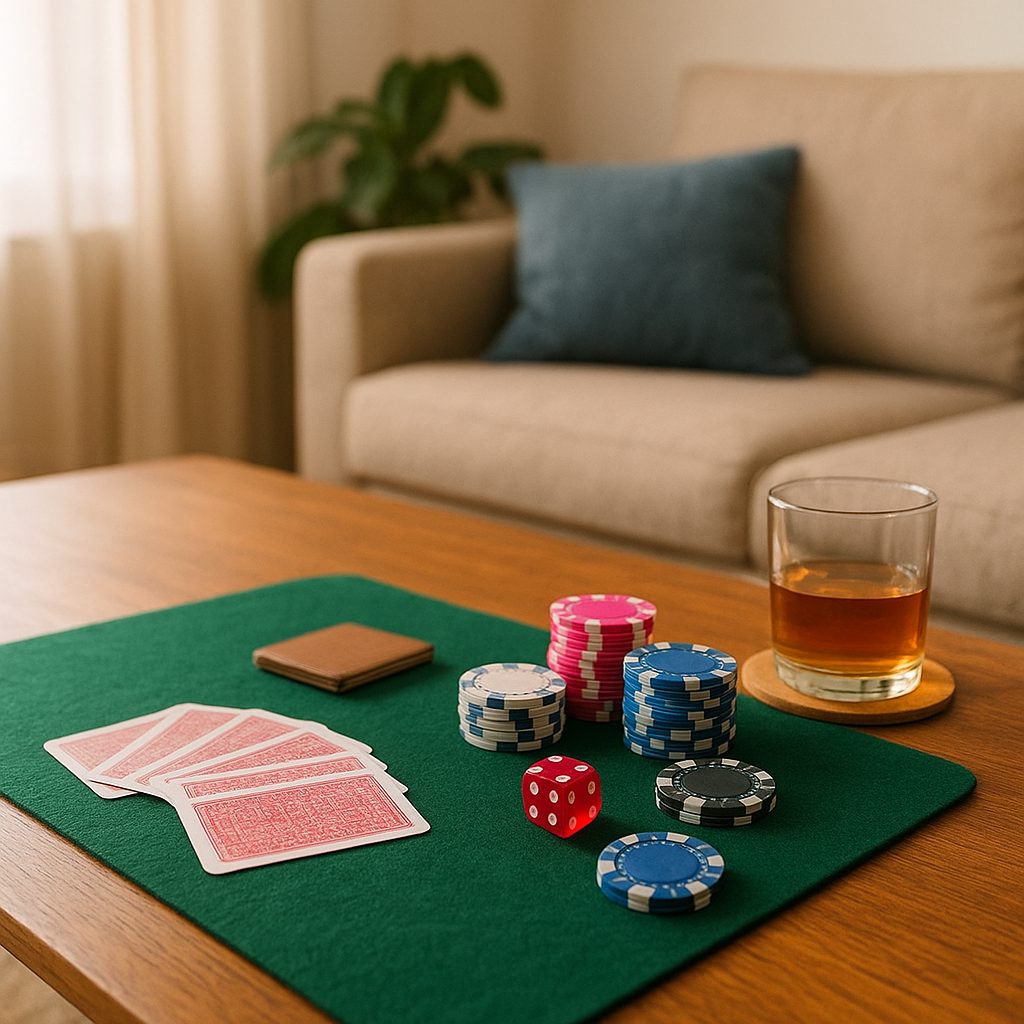 Player studying betting notes at a casino table