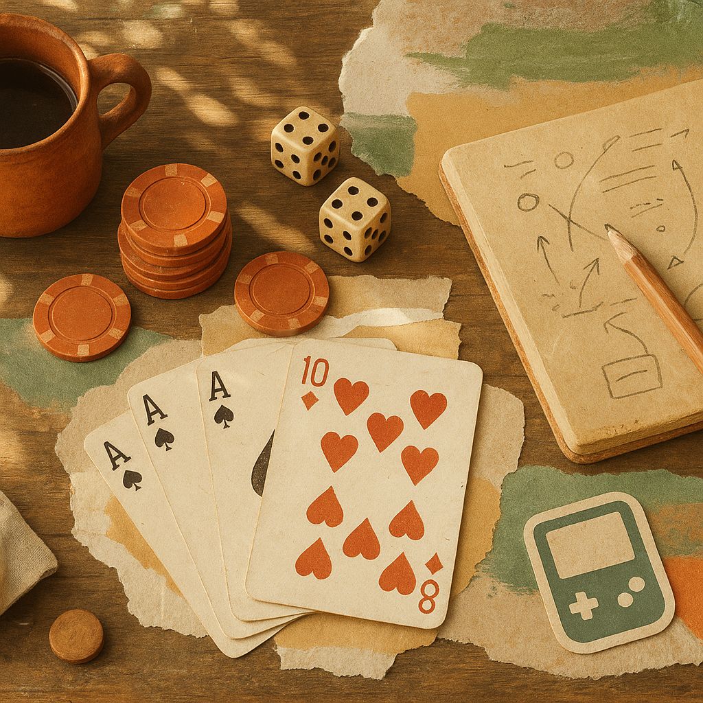 Blackjack hand on felt